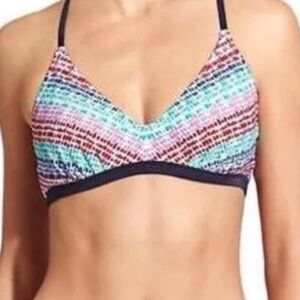 NWT Athleta Multicolor Striped Bikini Top